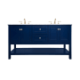 Elegant Lighting Metropolis 60" Free Standing Double Basin Vanity Set with Cabinet and Marble Vanity Top Blue