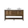 Elegant Lighting Metropolis 60" Free Standing Double Basin Vanity Set with Cabinet and Marble Vanity Top Driftwood