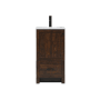Elegant Lighting Soma 18" Free Standing Single Basin Vanity Set with Cabinet and Engineered Stone Vanity Top Expresso