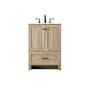 Elegant Lighting Soma 24" Free Standing Single Basin Vanity Set with Cabinet and Engineered Stone Vanity Top Mango Wood