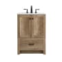 Elegant Lighting Soma 24" Free Standing Single Basin Vanity Set with Cabinet and Engineered Stone Vanity Top Natural Oak