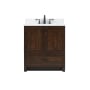 Elegant Lighting Soma 30" Free Standing Single Basin Vanity Set with Cabinet, Engineered Marble Vanity Top, and Backsplash Expresso