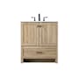 Elegant Lighting Soma 30" Free Standing Single Basin Vanity Set with Cabinet and Engineered Stone Vanity Top Mango Wood