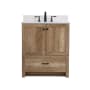 Elegant Lighting Soma 30" Free Standing Single Basin Vanity Set with Cabinet, Engineered Marble Vanity Top, and Backsplash Natural Oak