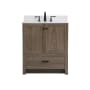 Elegant Lighting Soma 30" Free Standing Single Basin Vanity Set with Cabinet, Engineered Marble Vanity Top, and Backsplash Weathered Oak