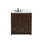 Elegant Lighting Soma 32" Free Standing Single Basin Vanity Set with Cabinet, Engineered Marble Vanity Top, and Backsplash Expresso