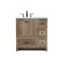 Elegant Lighting Soma 32" Free Standing Single Basin Vanity Set with Cabinet and Engineered Stone Vanity Top Natural Oak