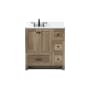 Elegant Lighting Soma 32" Free Standing Single Basin Vanity Set with Cabinet, Engineered Marble Vanity Top, and Backsplash Natural Oak