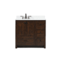 Elegant Lighting Soma 36" Free Standing Single Basin Vanity Set with Cabinet, Engineered Marble Vanity Top, and Backsplash Expresso