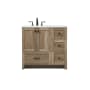Elegant Lighting Soma 36" Free Standing Single Basin Vanity Set with Cabinet and Engineered Stone Vanity Top Natural Oak