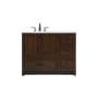 Elegant Lighting Soma 42" Free Standing Single Basin Vanity Set with Cabinet and Engineered Stone Vanity Top Expresso