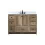 Elegant Lighting Soma 48" Free Standing Single Basin Vanity Set with Cabinet, Engineered Marble Vanity Top, and Backsplash Natural Oak