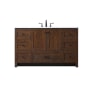 Elegant Lighting Soma 54" Free Standing Single Basin Vanity Set with Cabinet and Engineered Stone Vanity Top Expresso