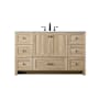 Elegant Lighting Soma 54" Free Standing Single Basin Vanity Set with Cabinet and Engineered Stone Vanity Top Mango Wood