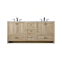 Elegant Lighting Soma 72" Free Standing Double Basin Vanity Set with Cabinet and Engineered Stone Vanity Top Mango Wood