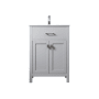 Elegant Lighting Harrison 24" Free Standing Single Basin Vanity Set with Cabinet and Marble Vanity Top Grey