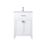Elegant Lighting Harrison 24" Free Standing Single Basin Vanity Set with Cabinet and Marble Vanity Top White