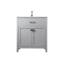 Elegant Lighting Harrison 30" Free Standing Single Basin Vanity Set with Cabinet and Marble Vanity Top Grey