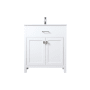 Elegant Lighting Harrison 30" Free Standing Single Basin Vanity Set with Cabinet and Marble Vanity Top White