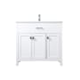Elegant Lighting Harrison 36" Free Standing Single Basin Vanity Set with Cabinet and Marble Vanity Top White