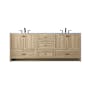 Elegant Lighting Soma 84" Free Standing Double Basin Vanity Set with Cabinet and Engineered Stone Vanity Top Mango Wood