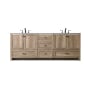 Elegant Lighting Soma 84" Free Standing Double Basin Vanity Set with Cabinet and Engineered Stone Vanity Top Natural Oak