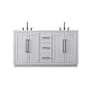 Elegant Lighting Chase 60" Free Standing Double Basin Vanity Set with Cabinet and Engineered Stone Vanity Top Gray
