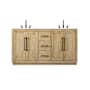 Elegant Lighting Chase 60" Free Standing Double Basin Vanity Set with Cabinet and Engineered Stone Vanity Top Linen Oak