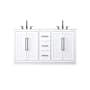 Elegant Lighting Chase 60" Free Standing Double Basin Vanity Set with Cabinet and Engineered Stone Vanity Top White
