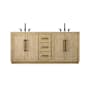 Elegant Lighting Chase 72" Free Standing Double Basin Vanity Set with Cabinet and Engineered Stone Vanity Top Linen Oak