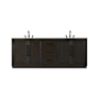 Elegant Lighting Chase 84" Free Standing Double Basin Vanity Set with Cabinet and Engineered Stone Vanity Top Chocolate Oak