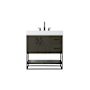 Elegant Lighting Caroline 32" Free Standing Single Basin Vanity Set with Cabinet and Engineered Stone Vanity Top Mocha Brown