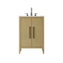 Elegant Lighting Millie 24" Free Standing Single Basin Vanity Set with Cabinet and Engineered Stone Vanity Top Honey Brown