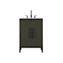 Elegant Lighting Millie 24" Free Standing Single Basin Vanity Set with Cabinet and Engineered Stone Vanity Top Mocha Brown