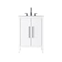 Elegant Lighting Millie 24" Free Standing Single Basin Vanity Set with Cabinet and Engineered Stone Vanity Top White