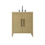 Elegant Lighting Millie 30" Free Standing Single Basin Vanity Set with Cabinet and Engineered Stone Vanity Top Honey Brown