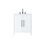 Elegant Lighting Millie 30" Free Standing Single Basin Vanity Set with Cabinet and Engineered Stone Vanity Top White