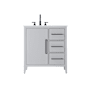 Elegant Lighting Millie 32" Free Standing Single Basin Vanity Set with Cabinet and Engineered Stone Vanity Top Gray