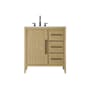Elegant Lighting Millie 32" Free Standing Single Basin Vanity Set with Cabinet and Engineered Stone Vanity Top Honey Brown