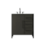 Elegant Lighting Millie 32" Free Standing Single Basin Vanity Set with Cabinet and Engineered Stone Vanity Top Mocha Brown