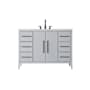 Elegant Lighting Millie 48" Free Standing Single Basin Vanity Set with Cabinet and Engineered Stone Vanity Top Gray