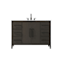 Elegant Lighting Millie 48" Free Standing Single Basin Vanity Set with Cabinet and Engineered Stone Vanity Top Mocha Brown