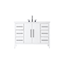 Elegant Lighting Millie 48" Free Standing Single Basin Vanity Set with Cabinet and Engineered Stone Vanity Top White