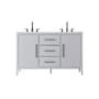 Elegant Lighting Millie 54" Free Standing Double Basin Vanity Set with Cabinet and Engineered Stone Vanity Top Gray