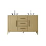 Elegant Lighting Millie 54" Free Standing Double Basin Vanity Set with Cabinet and Engineered Stone Vanity Top Honey Brown