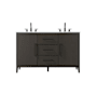 Elegant Lighting Millie 54" Free Standing Double Basin Vanity Set with Cabinet and Engineered Stone Vanity Top Mocha Brown