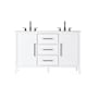 Elegant Lighting Millie 54" Free Standing Double Basin Vanity Set with Cabinet and Engineered Stone Vanity Top White