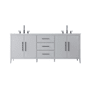 Elegant Lighting Millie 84" Free Standing Double Basin Vanity Set with Cabinet and Engineered Stone Vanity Top Gray