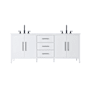 Elegant Lighting Millie 84" Free Standing Double Basin Vanity Set with Cabinet and Engineered Stone Vanity Top White