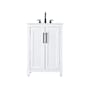Elegant Lighting Alina 24" Free Standing Single Basin Vanity Set with Cabinet and Engineered Stone Vanity Top White